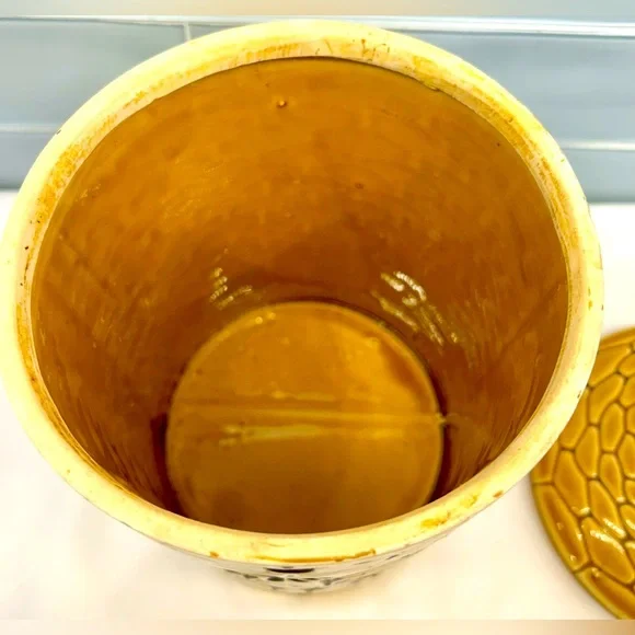 Vintage Royal Sealy Japan Rooster Brown Large Canister Covered.  9.5” tall - Picture 3 of 6